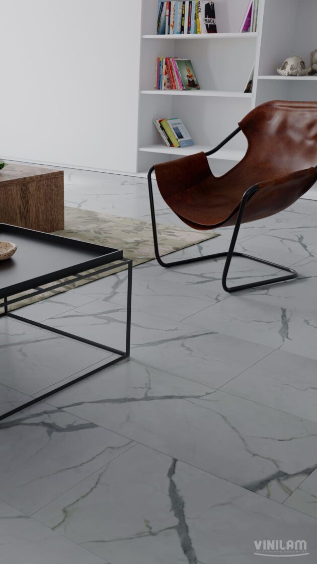 Кварц-виниловый ламинат Vinilam Ceramo Stone 87999 Греческий мрамор